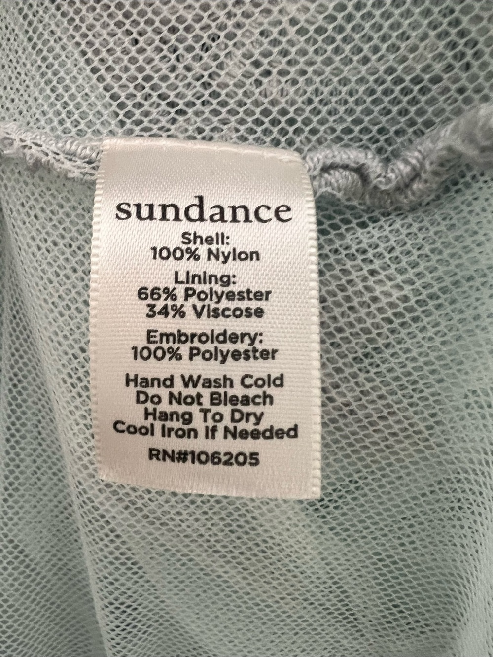 Sundance Misty Dreams Embroidered Mesh Overlay Dress Aqua Blue - Picture 7 of 7